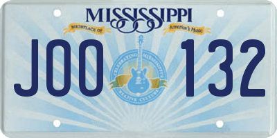 MS license plate JOO132