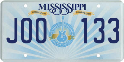 MS license plate JOO133