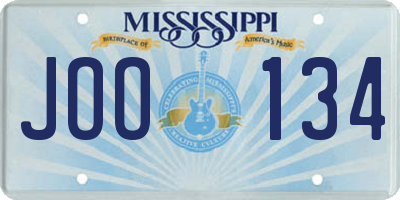 MS license plate JOO134
