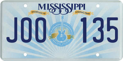 MS license plate JOO135