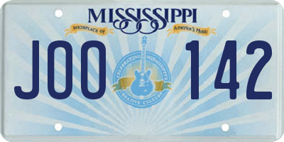 MS license plate JOO142