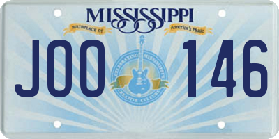 MS license plate JOO146