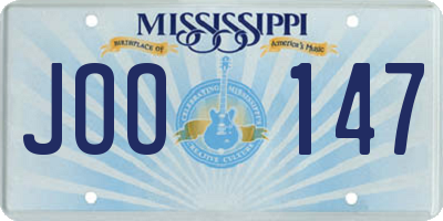 MS license plate JOO147