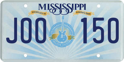 MS license plate JOO150