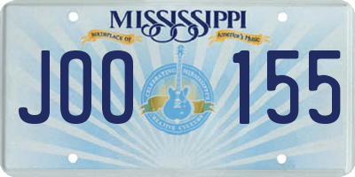 MS license plate JOO155