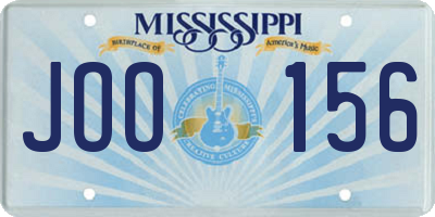 MS license plate JOO156