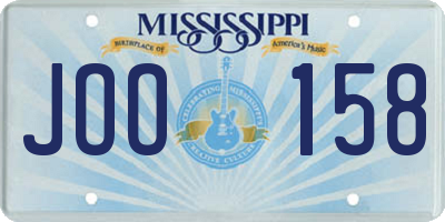 MS license plate JOO158