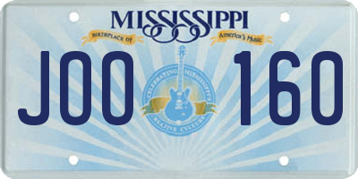 MS license plate JOO160