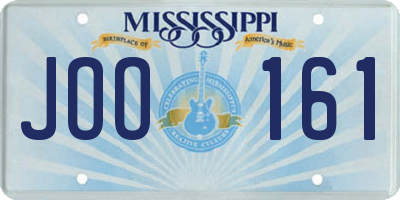 MS license plate JOO161