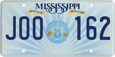 MS license plate JOO162