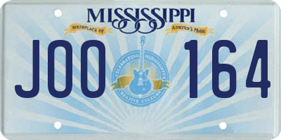 MS license plate JOO164