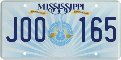 MS license plate JOO165