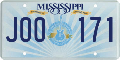 MS license plate JOO171