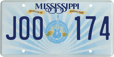 MS license plate JOO174