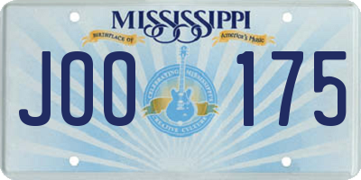 MS license plate JOO175