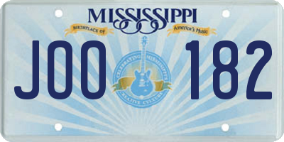 MS license plate JOO182
