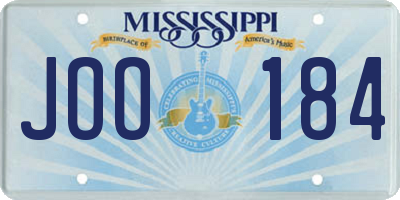 MS license plate JOO184