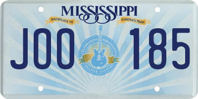 MS license plate JOO185