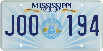 MS license plate JOO194