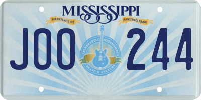 MS license plate JOO244