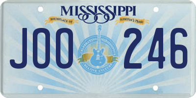 MS license plate JOO246