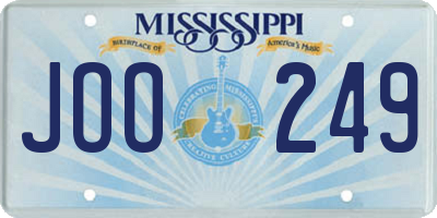 MS license plate JOO249