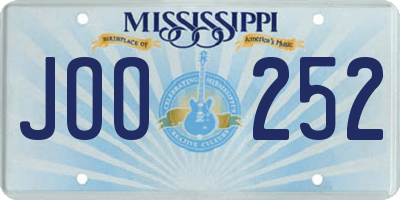MS license plate JOO252