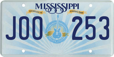 MS license plate JOO253