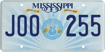 MS license plate JOO255