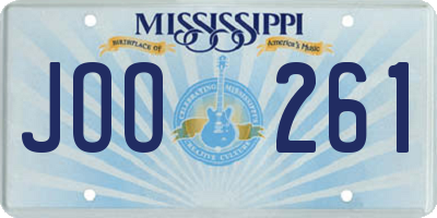 MS license plate JOO261