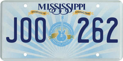 MS license plate JOO262