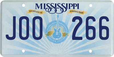 MS license plate JOO266