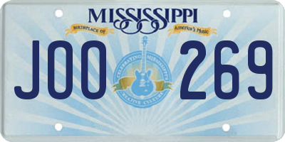 MS license plate JOO269