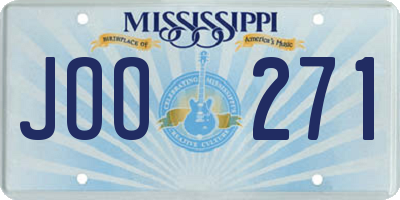 MS license plate JOO271