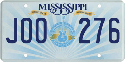 MS license plate JOO276