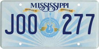 MS license plate JOO277
