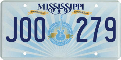 MS license plate JOO279