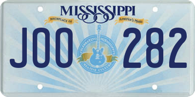 MS license plate JOO282