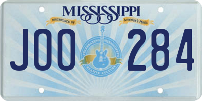 MS license plate JOO284