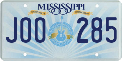 MS license plate JOO285