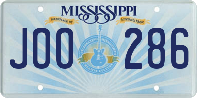 MS license plate JOO286