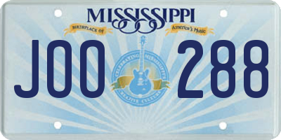 MS license plate JOO288