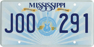 MS license plate JOO291