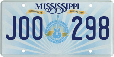 MS license plate JOO298