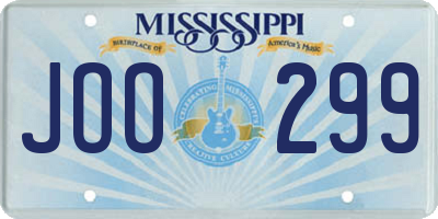 MS license plate JOO299