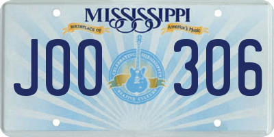 MS license plate JOO306