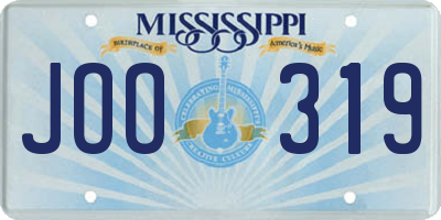 MS license plate JOO319