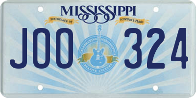 MS license plate JOO324