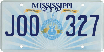 MS license plate JOO327