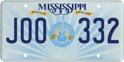 MS license plate JOO332